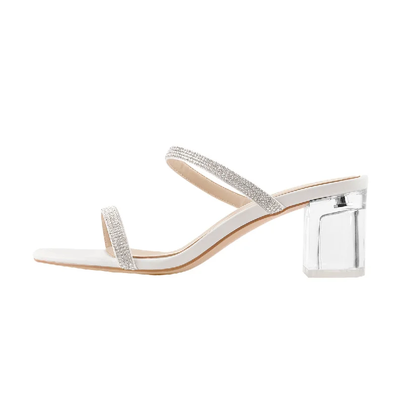 Men's sandals with a toe post designWhite Rhinestone Strap Lucite Clear Block Chunky Perspex High Heels Sandals Men's sandals with a toe post designWhite Rhinestone Strap Lucite Clear Block Chunky Perspex High Heels Sandals