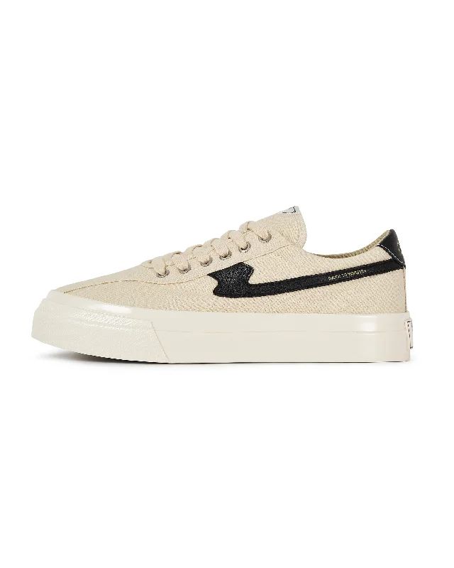 Men's classic white leather sneakers with black lacesDellow S-Strike Canvas - Ecru / Black Men's classic white leather sneakers with black lacesDellow S-Strike Canvas - Ecru / Black